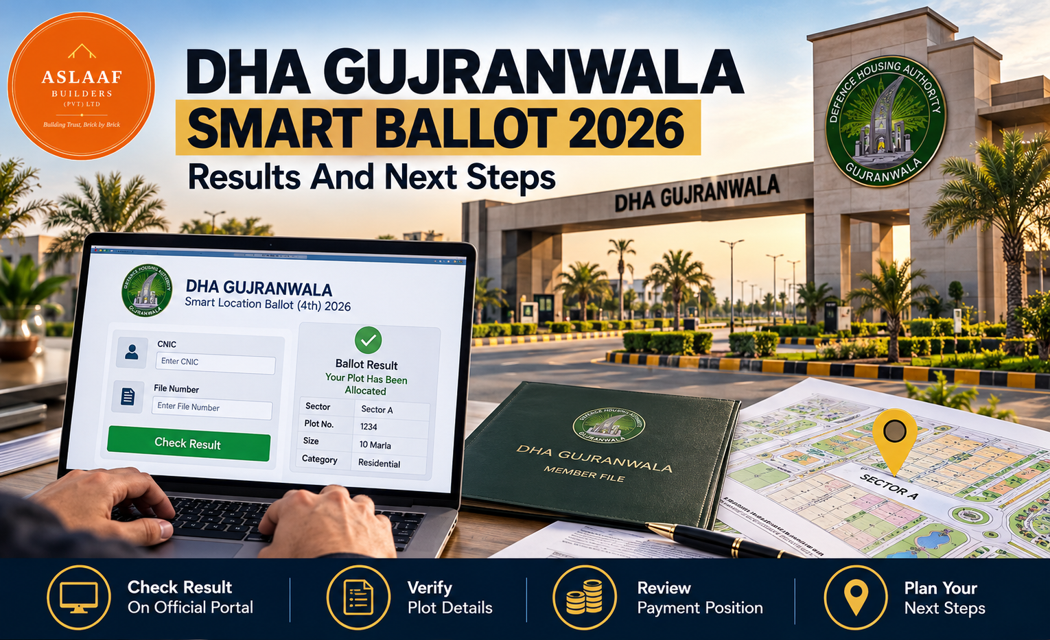 DHA Gujranwala Smart Ballot 2026: How to Check Your Result and Next Steps infographic